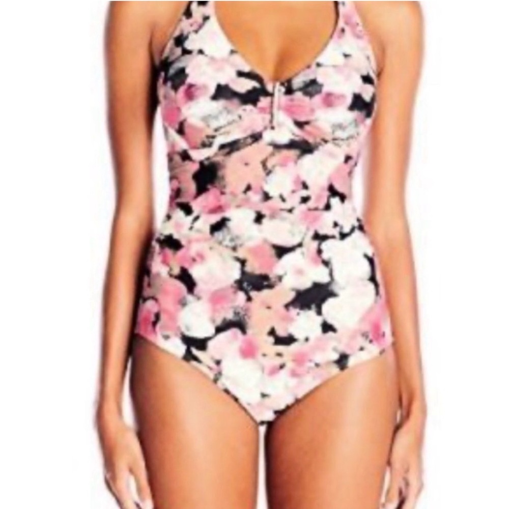 Calvin Klein pink Floral One-Piece Swimsuit